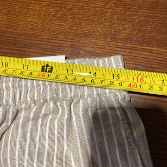 NWT Beachlunchlounge Margot Striped Linen Blend Wide Leg Cropped Pants, Med - Picture 5 of 8